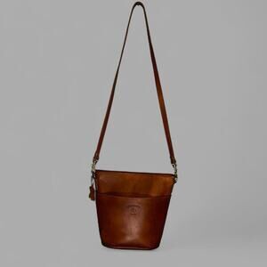 VTG G.H. Bass & Co Brown Genuine Leather Shoulder Bag | Hobo Crossbody Purse